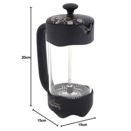 Máquina de café de êmbolo Any Morning 350 ml aço inoxidável vidro borossilicato fácil limpeza
