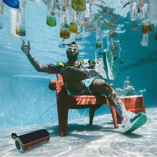 Altavoces Moodix Bluetooth Portátil 16W IPX7 estéreo com USB-C e microSD