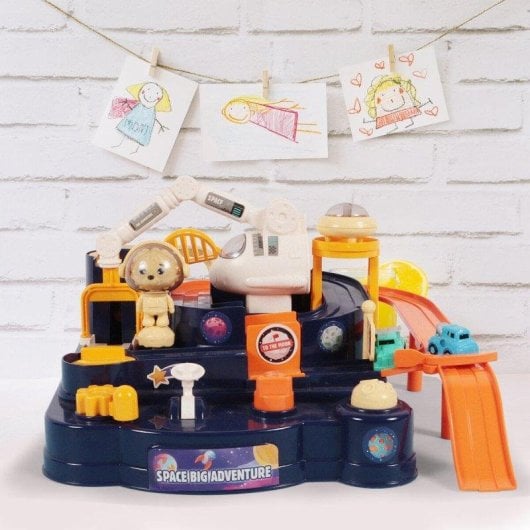 Circuit de course Ogi Mogi Space Adventure Mini avec 4 boutons et accessoires