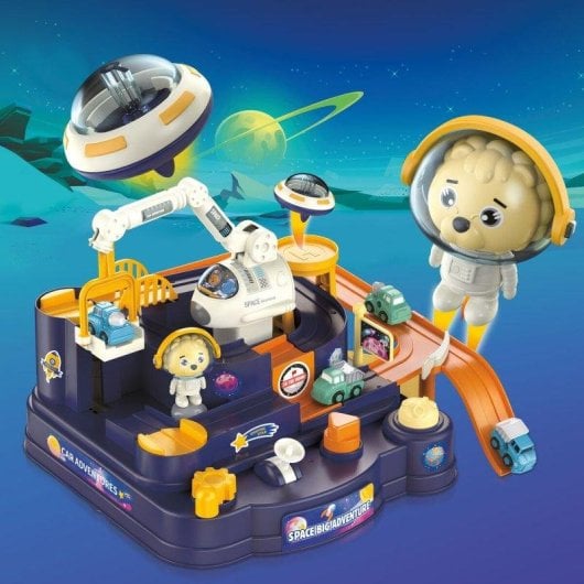 Circuit de course Ogi Mogi Space Adventure Mini avec 4 boutons et accessoires