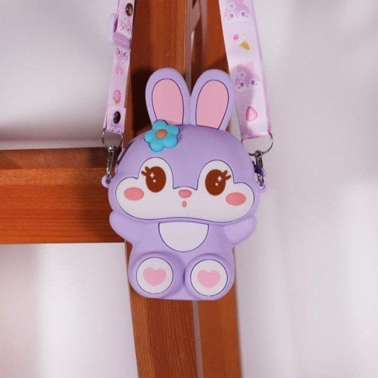 Sac bandoulière Ogi Mogi Bunny silicone violet 14x4x11 cm enfant
