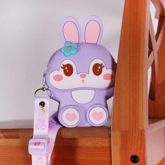 Sac bandoulière Ogi Mogi Bunny silicone violet 14x4x11 cm enfant
