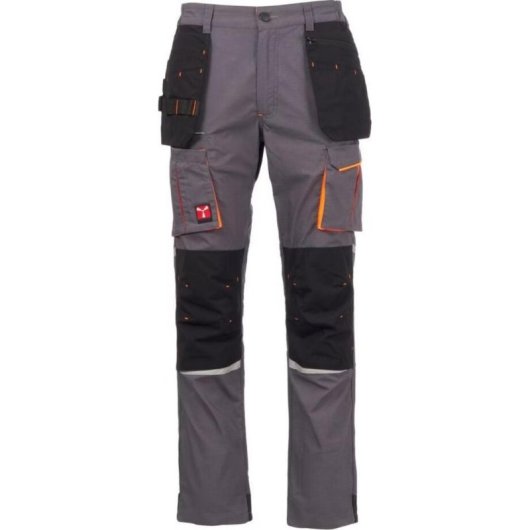 Arbeitshose Payper S00944-P138-13010 Unisex Stretch Ripstop Grau Schwarz