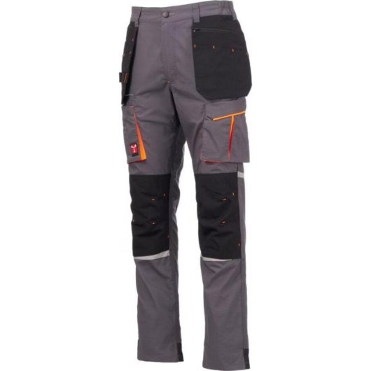 Arbeitshose Payper S00944-P138-13010 Unisex Stretch Ripstop Grau Schwarz