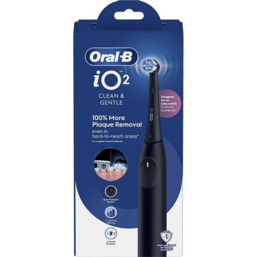 Escova de Dentes Oscilante Rotativo Oral-B iO2 Night Black 3 Modos Sensor Pressao Temporizador