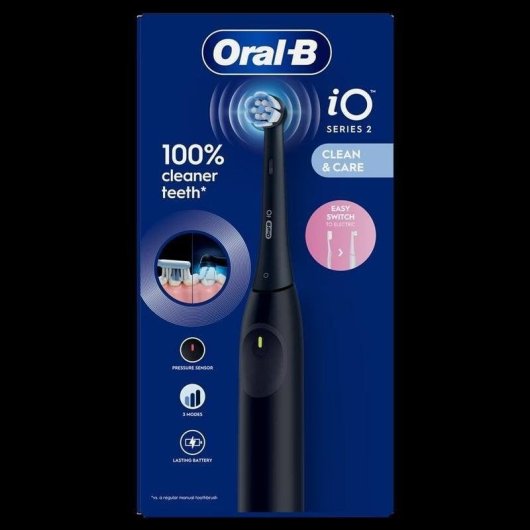 Escova de Dentes Oscilante Rotativo Oral-B iO2 Night Black 3 Modos Sensor Pressao Temporizador