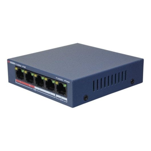 Switch Hikvision DS-3E0105P-E/M 5 Porte PoE L2 10/100 Mbps Metallo