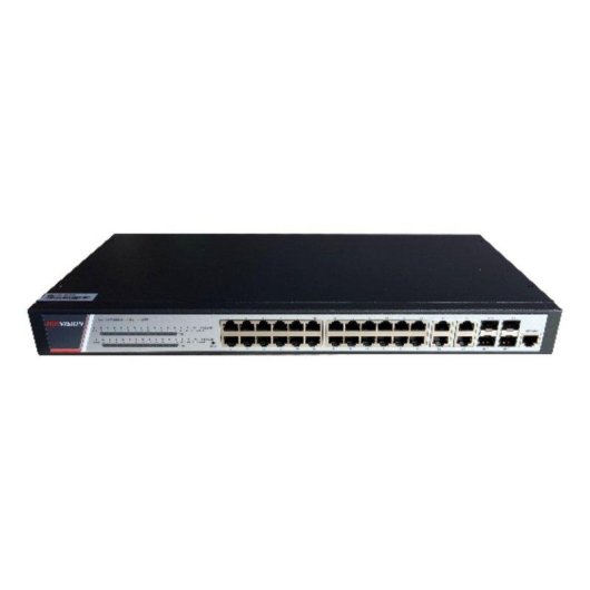 Switch Hikvision DS-3E2528P(B) 24 Portas Gigabit PoE Layer 3 Rack