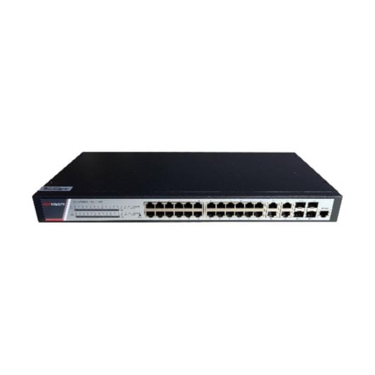 Switch Hikvision DS-3E2528P(B) 24 Portas Gigabit PoE Layer 3 Rack