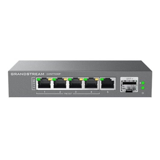 Switch Grandstream GWN7700MP 2.5G 5 Ports PoE+ SFP+ Lüfterlos Desktop