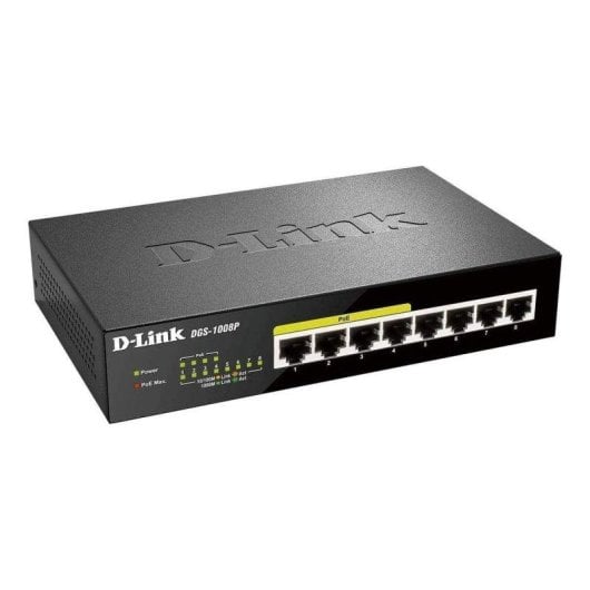 Switch D-Link DGS-1008P 8 Ports Gigabit PoE Desktop Schwarz
