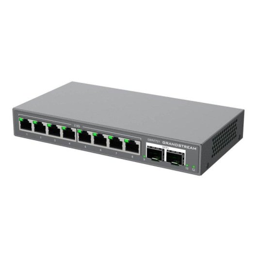 Switch Grandstream GWN7721 8 ports 2.5G, 2 ports 10G SFP+, boîtier métal
