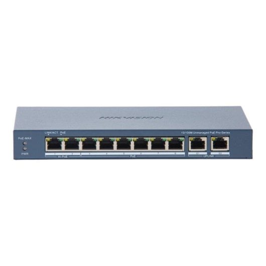 Switch Hikvision DS-3E0310HP-E(C) 8x PoE 10/100 Mbps 2x Gigabit RJ45 Blau