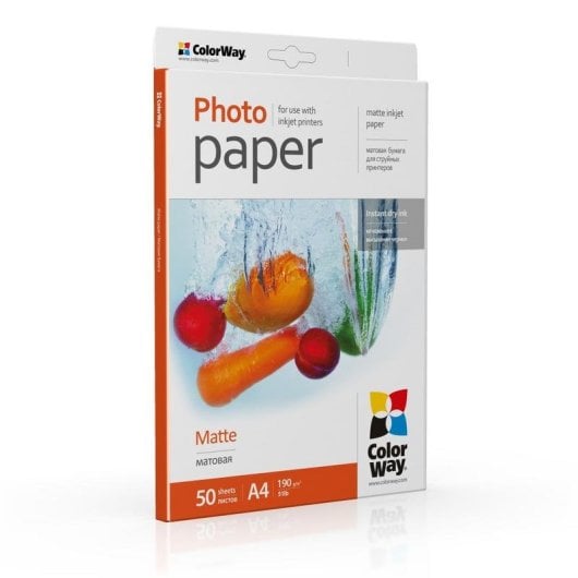 Papel fotográfico Colorway PM190050A4 mate A4 190 g/m² 50 folhas alta opacidade