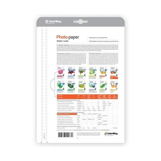 Papel fotográfico Colorway PM190050A4 mate A4 190 g/m² 50 folhas alta opacidade