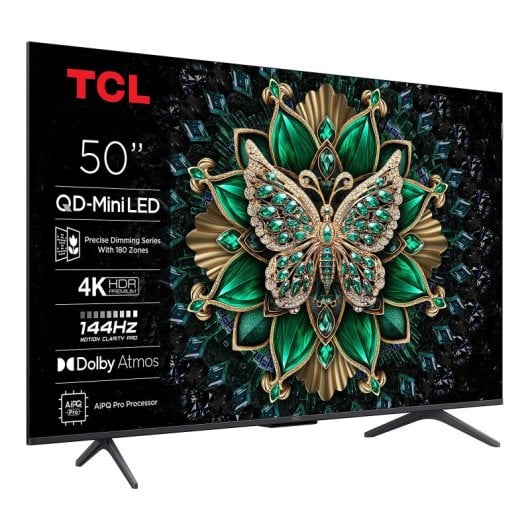 TV TCL QD Mini LED 50C61K 50" 4K UltraHD 144Hz Smart TV Google TV HDR10 Dolby Vision