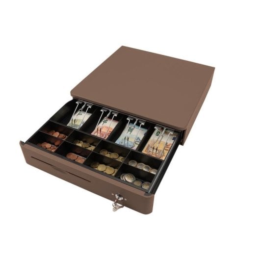 Caisse électronique Olympia M405 métallique marron 4 billets 8 pièces