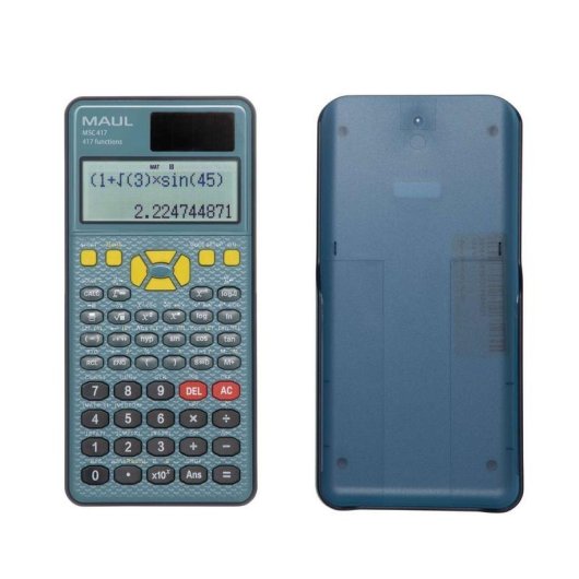 Calcolatrice scientifica Maul MSC 417 417 funzioni 2 linee solare batteria custodia
