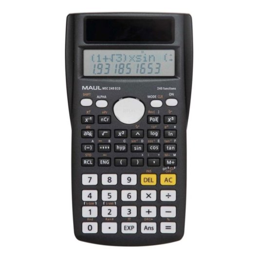 Calculatrice Maul MSC 240 ECO 10 chiffres 240 fonctions double ligne solaire noire