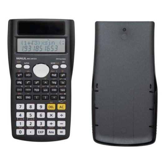 Calculatrice Maul MSC 240 ECO 10 chiffres 240 fonctions double ligne solaire noire