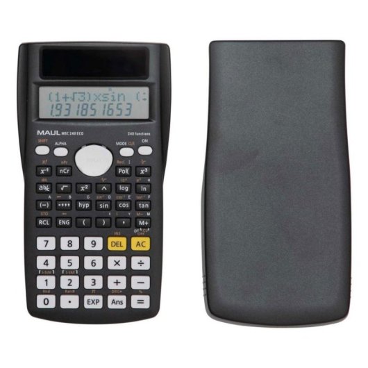 Calculatrice Maul MSC 240 ECO 10 chiffres 240 fonctions double ligne solaire noire