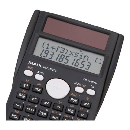 Calculatrice Maul MSC 240 ECO 10 chiffres 240 fonctions double ligne solaire noire