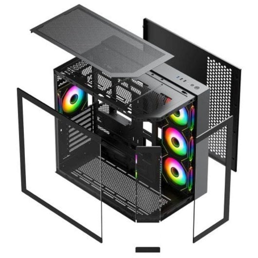 Caja de ordenador Vida Edge torre ATX vidrio templado RGB negra