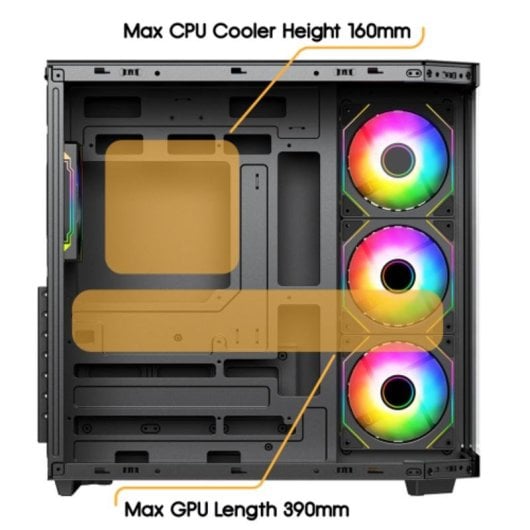 Caja de ordenador Vida Edge torre ATX vidrio templado RGB negra