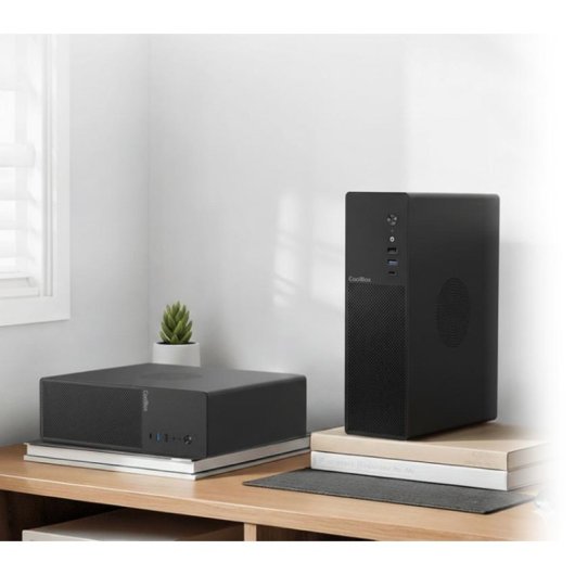 Caixa CoolBox T100 Slim Micro ATX USB-C 3.2 Gen1 Full Metal Preta