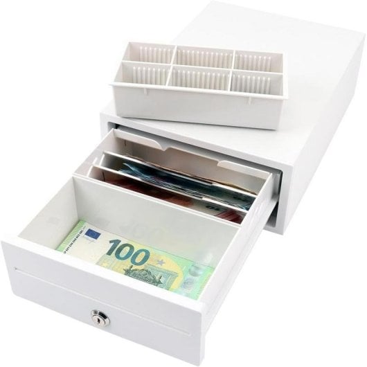 Caisse Olympia 208 mini blanc compacte fermeture sécurisée