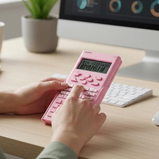 Calculatrice scientifique Avizar TX-03701 double écran 12 chiffres rose