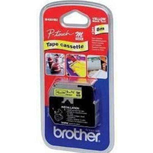 Beschriftungsband Brother M-K621B Schwarz auf Gelb 9 mm x 8 m