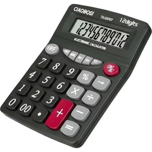 Calculatrice de bureau Avizar TX-03707 12 chiffres écran LCD noir