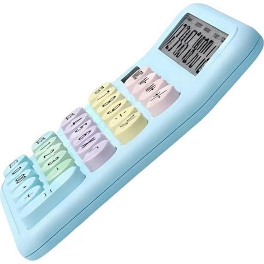 Calculatrice Avizar TX-03704 12 chiffres Bleu Macaron Solaire et Piles