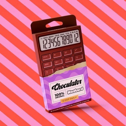 Calculadora Mustard M16247 portátil 8 dígitos design chocolate castanho
