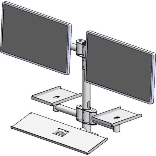 Suporte de parede Ergonomic Solutions EET063-02 preto dupla fixação alta estabilidade