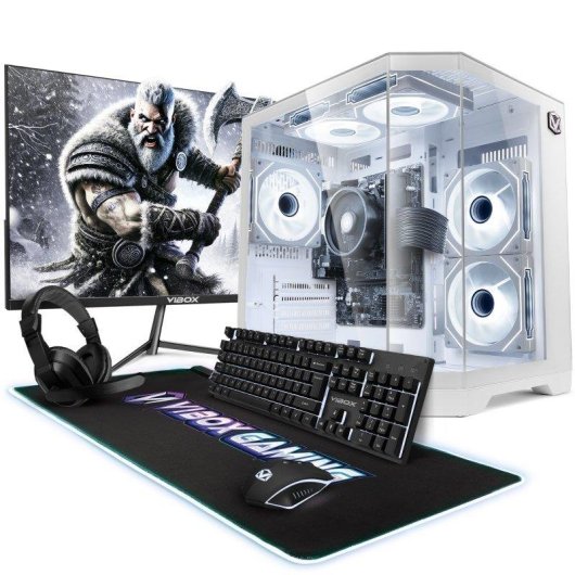 PC de bureau Vibox I-519 AMD Ryzen 3 3200G 16GB 1TB SSD Radeon Vega 8 Linux Mint WiFi écran 21,5 pouces