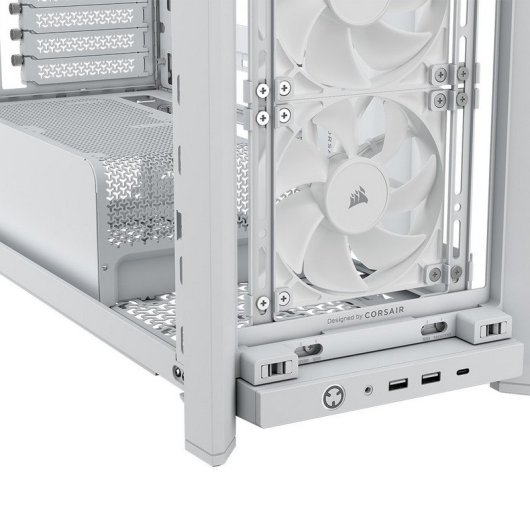 Torre Corsair FRAME 4000X RS Blanca ARGB Vidrio Templado Modular ATX