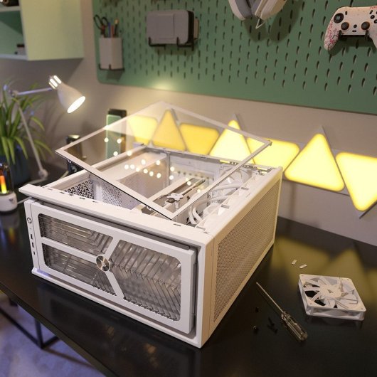 Torre Corsair FRAME 4000X RS Blanca ARGB Vidrio Templado Modular ATX