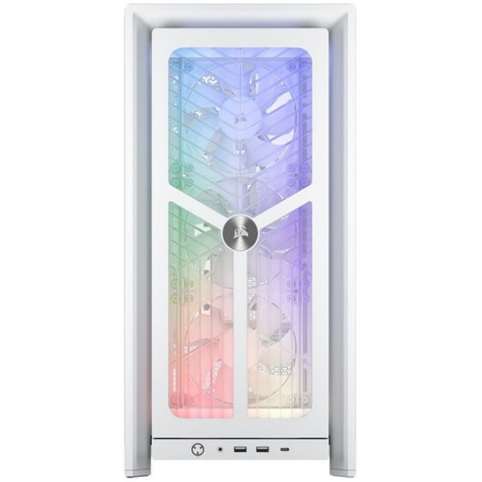 Torre Corsair FRAME 4000X RS Blanca ARGB Vidrio Templado Modular ATX