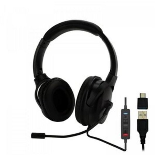 Casque MCL MK1A99AZZZCSQMUSB filaire USB-A/USB-C pour bureau et usage quotidien noir