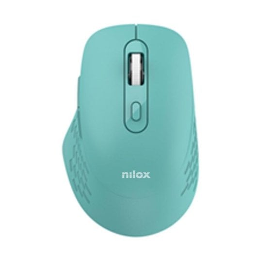 Souris Nilox Dual Wireless Bluetooth USB 1600 DPI Cyan 6 Boutons Silencieuse