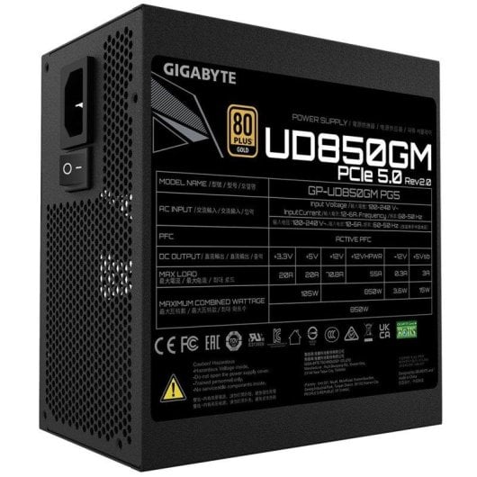 Fonte di Alimentazione Gigabyte GP-UD850GM PG5 V2 850W 80 PLUS Gold modulare ATX 3.1 PCIe 5.1