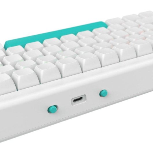 Teclado NUBI NK68 Pro White mecánico inalámbrico compacto RGB Hot-Swappable