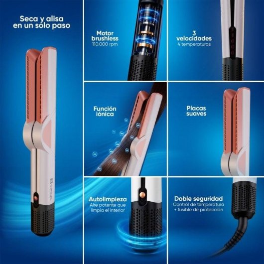 Origial Care&Beauty Style 6in1 Plancha de pelo con aire, 1400W, rosa