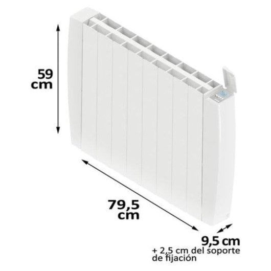 Emisor Térmico Hjm INDALS1300 Wifi 1300W 8 Elementos Wifi Programable Alexa Google