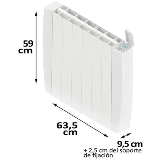 Emisor Térmico Hjm INDALS1000 WIFI DIRECT 1000W 6 Elementos Wifi Programable Alexa Google