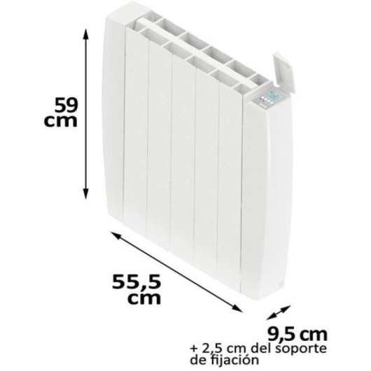 Emisor Térmico Hjm INDALS800 800W 5 Elementos Wifi Programable Alexa Google
