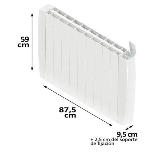 Emisor Térmico Hjm Indals1500 Wifi 1500W 9 Elementos Wifi Programable Alexa Google