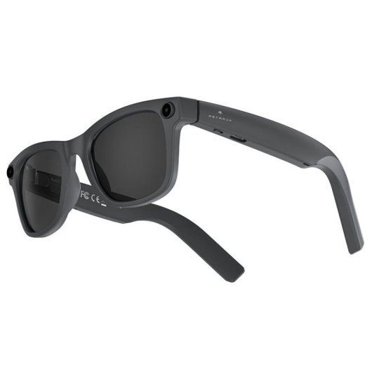 Astraux Sunlasses Vintage Lunettes intelligentes Caméra intégrée Haut-parleurs UV400 Grises